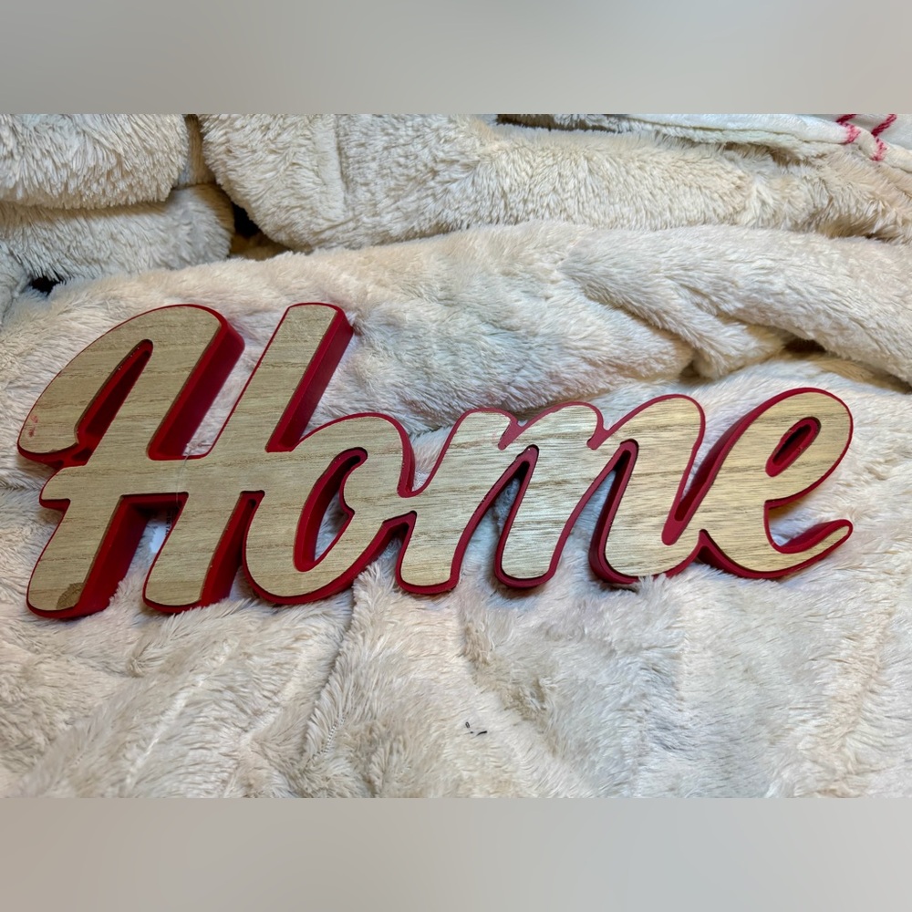 Michaels Red and Cream 'Home' Wall Art